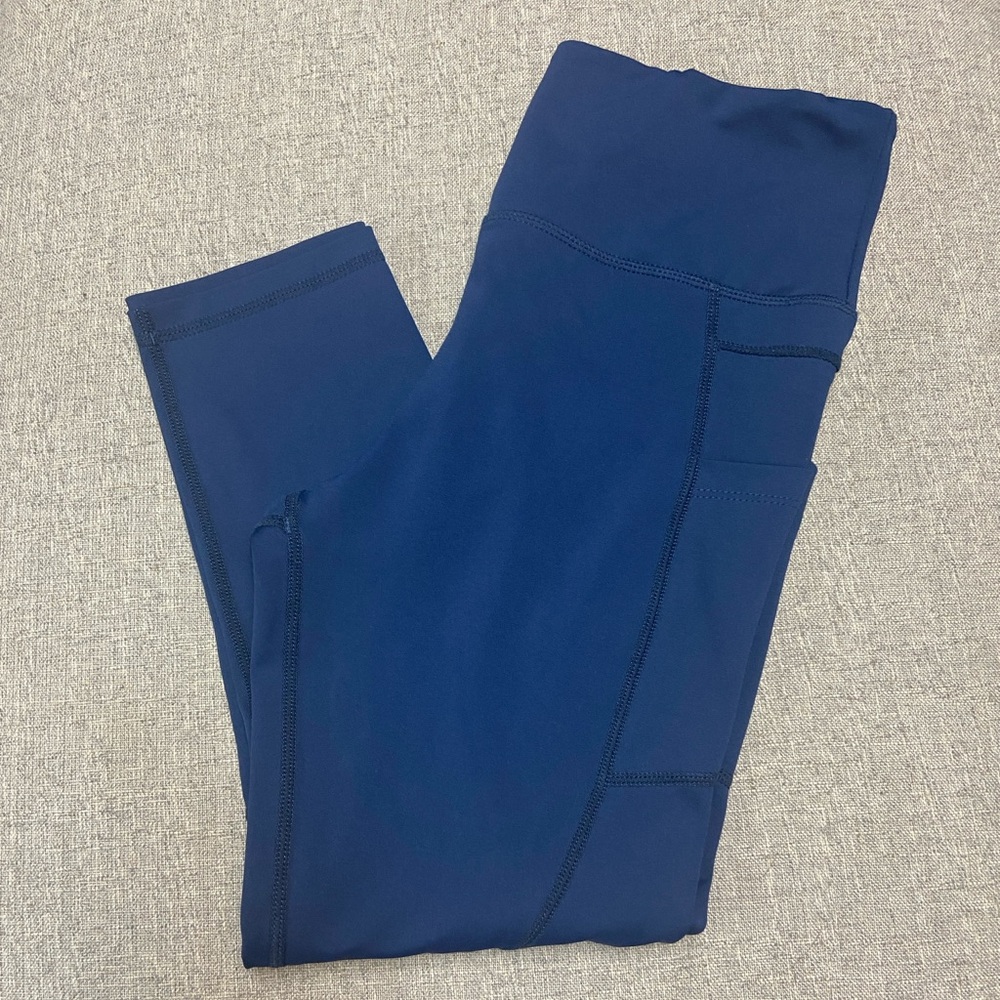 Zyia Navy Blue High-Waisted Leggings